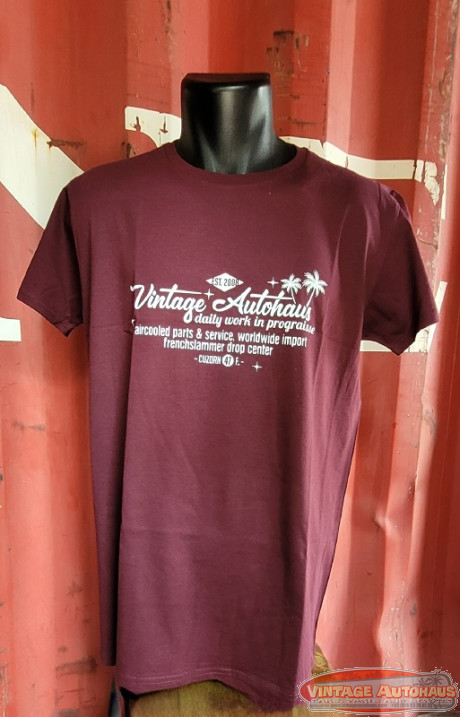 T-shirt Daily Work bordeaux en coton bio